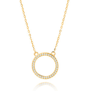 Colier argint placat cu aur galben cerc cu pietre DiAmanti Z1461N2G_W-DIA (Argint 925‰ 2,2 g.)